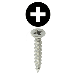 #8 x 3/4" Flat Head Wood Screw, Phillips Drive Coarse Thread and Sharp Point, Nickel, Box of 5 Hundred by Grass