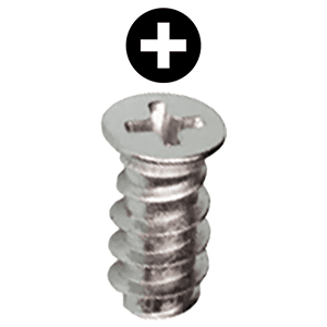 #6.3 x 18mm Flat Head Euro Screw, Phillips Drive Euro Thread and Blunt Point, Nickel-Plated, Box of 5 Hundred by Grass