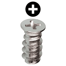 #6.3 x 7.5mm Flat Head Euro Screw, Phillips Drive Euro Thread and Blunt Point, Nickel-Plated, Box of 5 Hundred by Grass