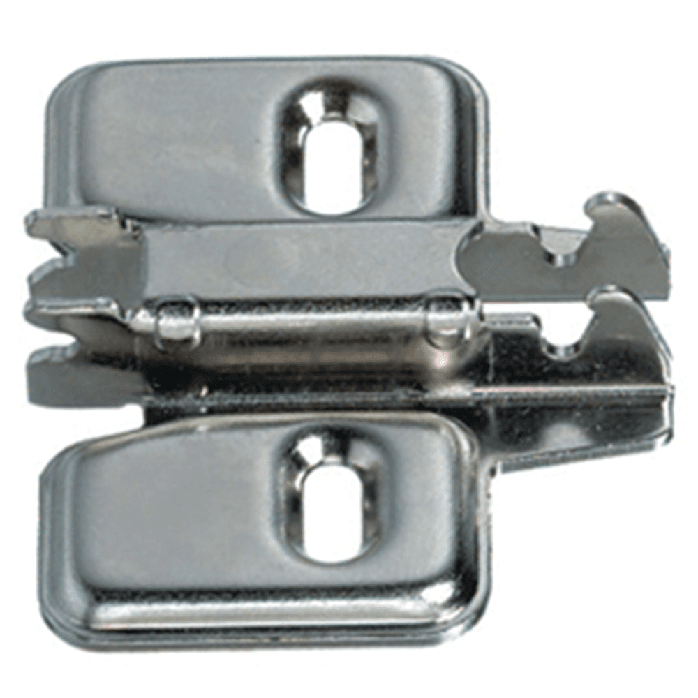 Nexis 1-D Adjustable Wing Mounting Plate, 2-Point Fixing, Nickel-Plated, with Pre-Mounted Euro Screws, 2mm