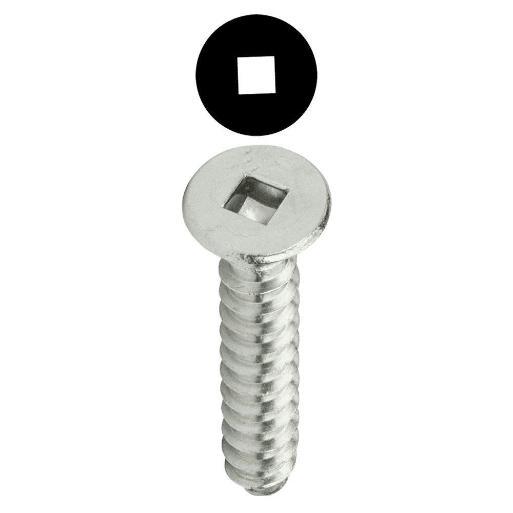 8mm x 5/16" Countersunk Head Euro Screw, Hex Drive M4 Thread and Blunt Point, Nickel, Box of Hundred by Grass