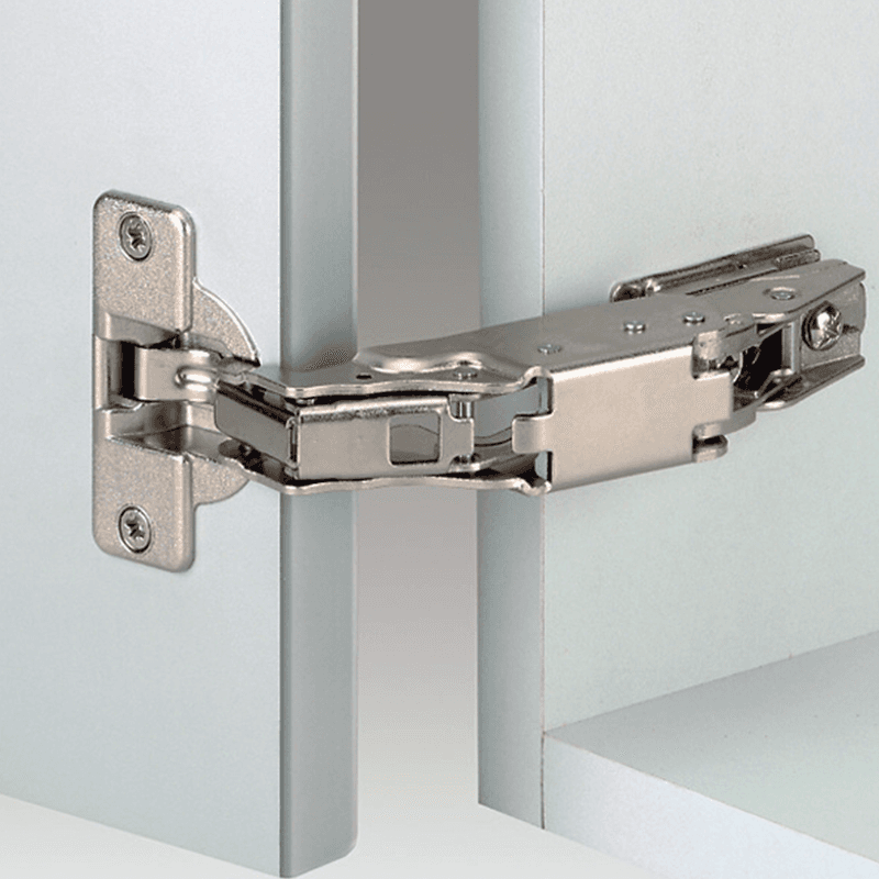 Nexis 170° Opening Hinge, 42mm Bore Pattern, Self-Closing, Half Overlay, Nickel-Plated, Dowelled