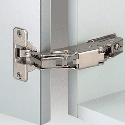 Nexis 170° Opening Hinge, 42mm Bore Pattern, Self-Closing, Half Overlay, Nickel-Plated, Dowelled