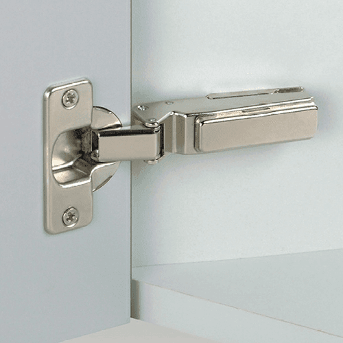 Nexis -24° Angle Corner 125° Opening Hinge, 45mm Boring Pattern, Self-Closing, Overlay, Dowelled