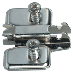 Nexis Adjustable Wing Mounting Plate, 2-Point Fixing, Nickel-Plated, with Pre-Mounted Euro-Screws, 4mm