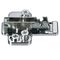 Nexis 2-D Cam Adjustable Wing Mounting Plate, 2-Point Fixing, Nickel-Plated, with Pre-Mounted Euro-Screws, 2mm