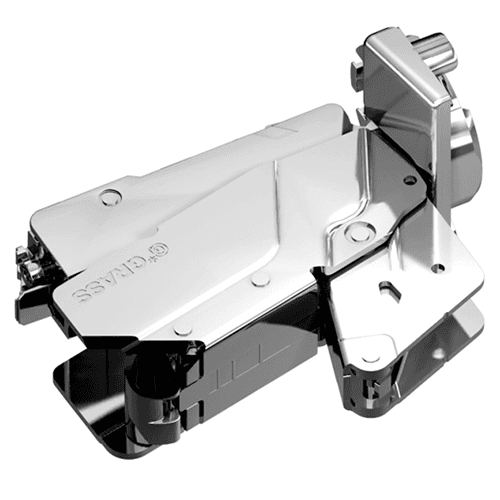 Tiomos 160° Opening Hinge, 42mm Bore Pattern, Soft-Closing, Half Overlay, Nickel-Plated, Impresso