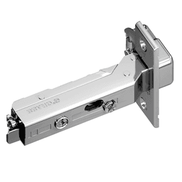 Tiomos 95° Opening Thick Door Hinge, 45mm Bore Pattern, Soft-Closing, Full Overlay, Nickel-Plated, Screw-On