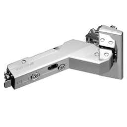 Tiomos +37° Angled Corner 110° Opening Hinge, 42/45mm Boring Pattern, Soft-Closing, Inset, Nickel-Plated, Impresso