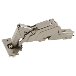 Tiomos 160° Opening Hinge, 42mm/45mm Bore Pattern, Self-Closing, Overlay, Nickel-Plated, Impresso