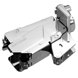 Tiomos 160° Opening Hinge, 42/45mm Bore Pattern, Soft-Closing, Half Overlay, Nickel-Plated, Impresso