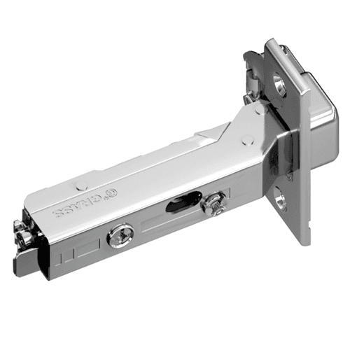 Tiomos 110° Opening Hinge, 45mm Bore Pattern, Soft-Closing, Full Overlay, Nickel-Plated, Screw-On
