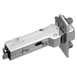 Tiomos 110° Opening Hinge, 45mm Bore Pattern, Self-Closing, Half Overlay, Nickel-Plated, Dowelled