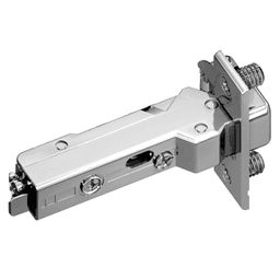 Tiomos 120° Opening Hinge, 45mm Bore Pattern, Soft-Closing, Half Overlay, Nickel-Plated, Dowelled