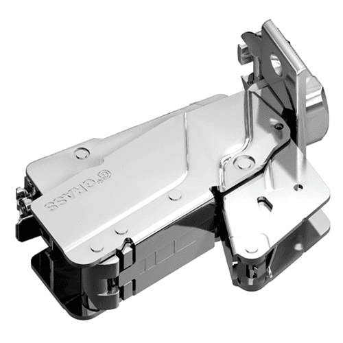 Tiomos 160° Opening Hinge, 45mm Bore Pattern, Soft-Closing, Overlay, Nickel-Plated, Screw-On