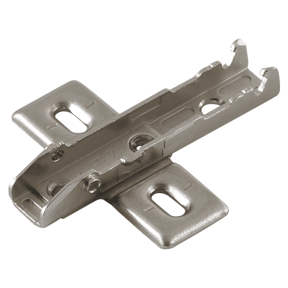 Tiomos Adjustment Wing Mounting Plate for Wood Screws, 4-Point Fixing, Nickel-Plated, Screw-On, 3mm