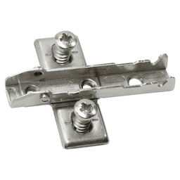 Tiomos Adjustment Wing Mounting Plate with Pre-Mounted Euro Screws, 3-Point Fixing, Nickel-Plated, Screw-On, 0mm