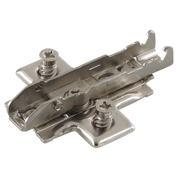 Tiomos Adjustment Wing Mounting Plate with Pre-Mounted Euro Screws, 4-Point Fixing, Nickel-Plated, Screw-On, 2mm