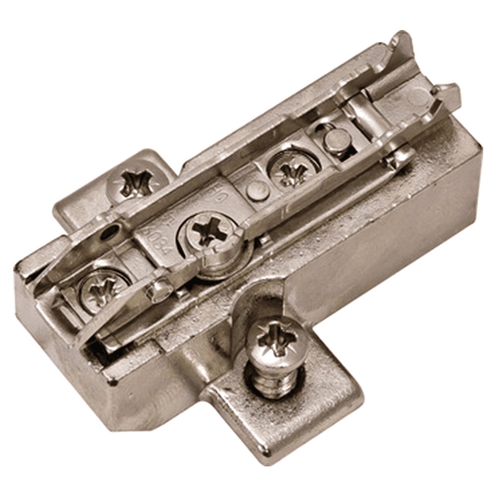 Tiomos Adjustment Wing Mounting Plate with Pre-Mounted Euro Screws, 2-Point Fixing, Nickel-Plated, Screw-On, 12mm