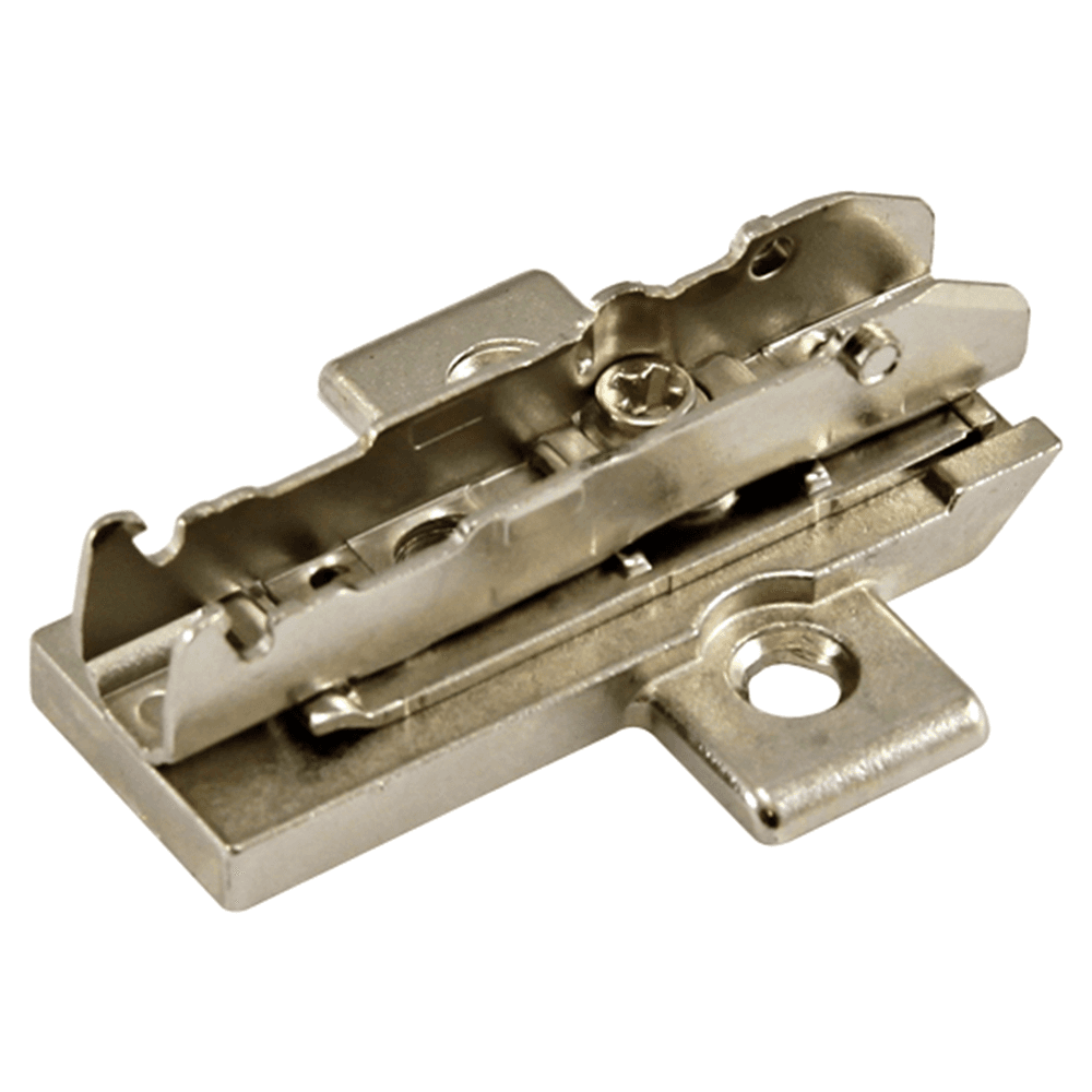 Tiomos Adjustment Wing Mounting Plate for Wood Screws, 2-Point Fixing, Nickel-Plated, Screw-On, 9.5mm