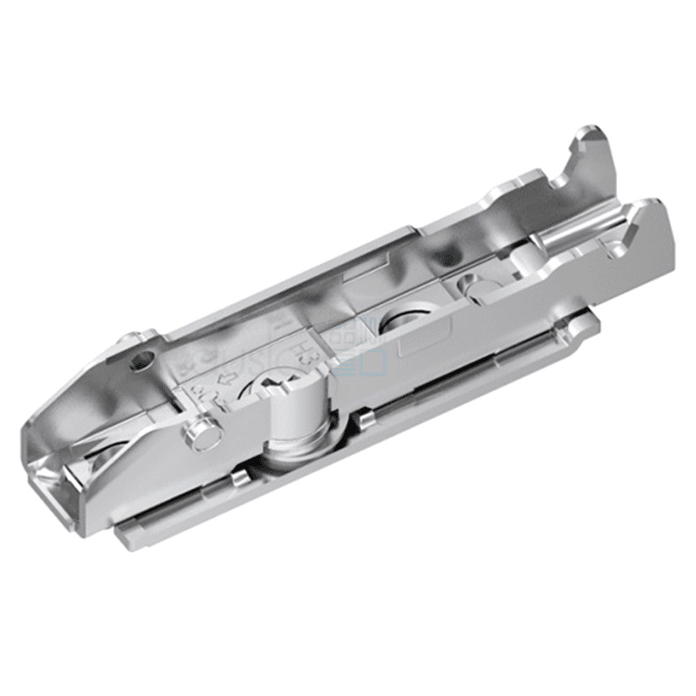 Tiomos Adjustable Straight Base Mounting Plate, 2-Point Fixing, Nickel-Plated, Screw-On, 2mm