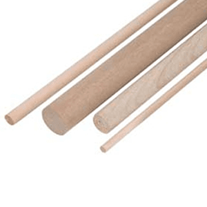 1" x 48" Wood Dowel, Orange