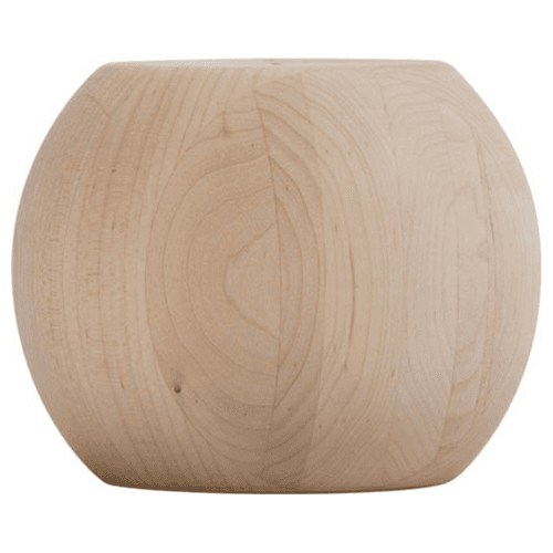 4-7/8" Wide x 4" Height Large Ball Bun Foot, Maple
