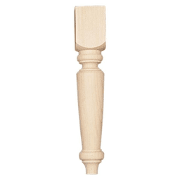 3-1/4" Wide x 15-1/4" High Butcher Block Table Leg, Pine
