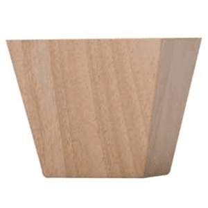 3-1/2" Wide x 3" High Contemporary Bun Foot, Hardwood