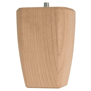 2-1/2" Wide x 4" High Square Taper Bun Foot, Alder