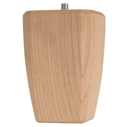 2-1/2" Wide x 4" High Square Taper Bun Foot, Alder