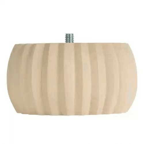 4" Wide x 2" High Reeded Bun Foot, Alder