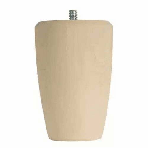 2-5/8" Wide x 4" High Round Taper Bun Foot, Hickory