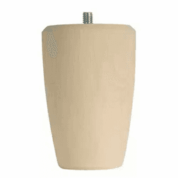 2-5/8" Wide x 4" High Round Taper Bun Foot, Hickory