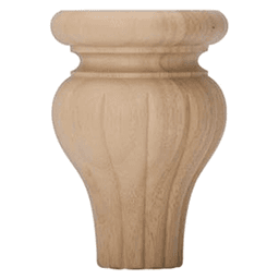 3-1/4" Wide x 4-3/4" High Tulip Bun Foot, Cherry