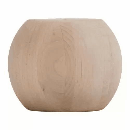 4-7/8" Wide x 4" High Large Ball Bun Foot, Oak