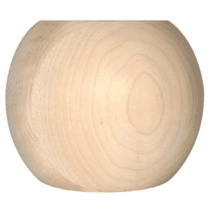 4-7/8" Wide x 4" High Large Ball Bun Foot, Alder
