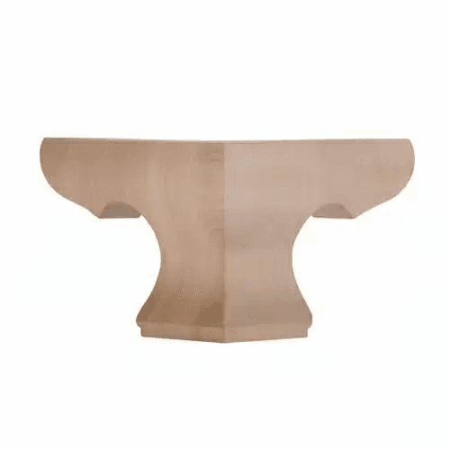 6" Wide x 4-1/2" High Pedestal Corner Bun Foot, Cherry