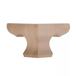 6" Wide x 4-1/2" High Pedestal Corner Bun Foot, Cherry