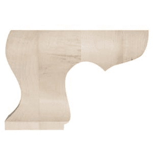 6" Wide x 4-1/2" High Pedestal Corner Bun Foot, Maple