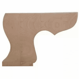 6" Wide x 4-1/2" High Pedestal Left Bun Foot, Cherry