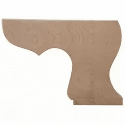 6" Wide x 4-1/2" High Pedestal Right Bun Foot, Cherry