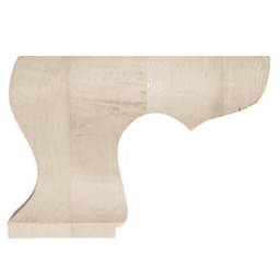 6" Wide x 4-1/2" High Pedestal Right Bun Foot, Maple