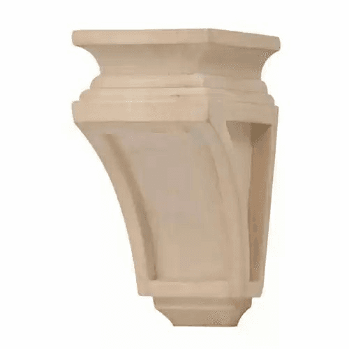 3-1/2" Arts/Crafts Lantern Hand Carved Corbel, Linden