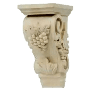 4-1/4" Vineyard Hand Carved Corbel, Red Oak