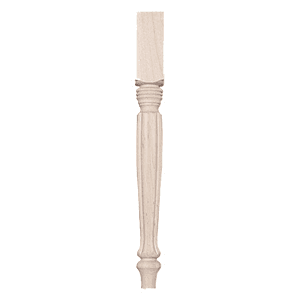 2-1/4" Wide x 21-1/4" High Country French Table Leg, Maple