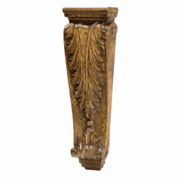 6-3/4" Acanthus Hand Carved Corbel, Linden