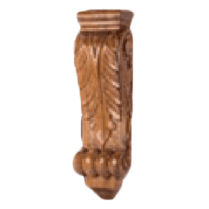 6" Acanthus Leaf X-Large Hand Carved Corbel, Alder