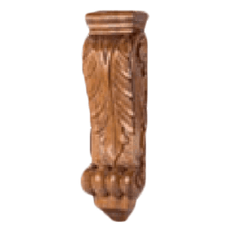 6" Acanthus Leaf X-Large Hand Carved Corbel, Alder