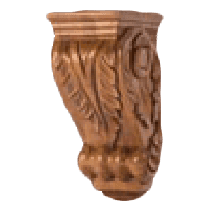 4-1/2" Acanthus Leaf Small Hand Carved Corbel, Alder